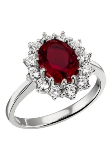Firetti Fingerring Schmuck Geschenk Silber 925 Silberring Lady D handgefertigt, mit Glasstein, Zirkonia (synth)