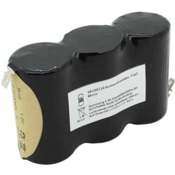 AccuCell Notleuchtenakku NiCd 3,6V 4500mAh F1x3 Mono mit Faston-Anschluss passend für 3,6 V Akku